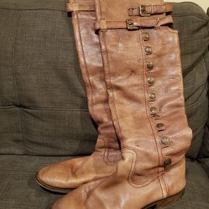 Sam Edelman Thigh High Brown Leather Boots Size 10